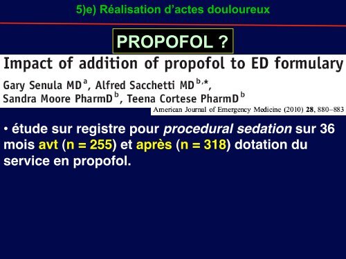 Sédation et Analgésie en Structure d'Urgence - SMUR BMPM