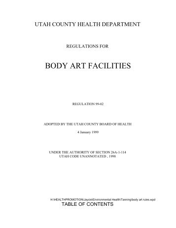 Body Art Facility - Utah County