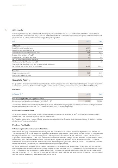 GeschÃ¤ftsbericht 2010 - Panalpina