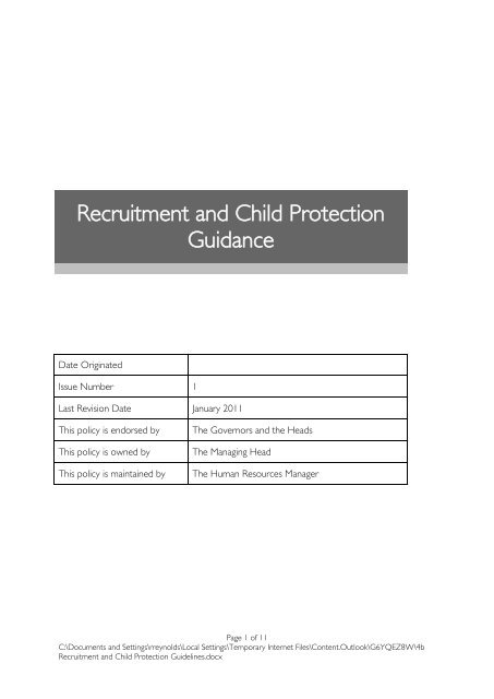 GUIDANCE ON RECRUITMENT AND SELECTION - Bedales Schools