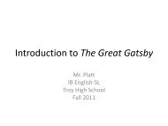 Introduction to The Great Gatsby - Troy High School