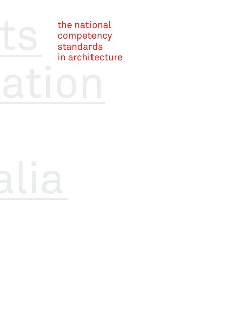 the national competency standards in architecture - Architects ...