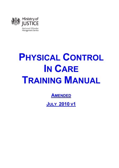 Physical Control in Care Training Manual - Independent Advisory ...