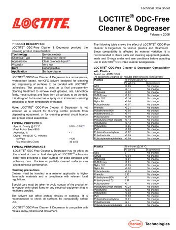 LOCTITE ODC-Free Cleaner & Degreaser