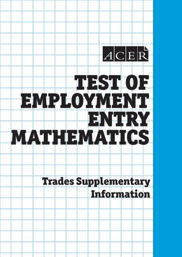 TEST OF EMPLOYMENT ENTRY MATHEMATICS - ACER