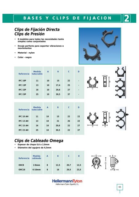 BASES Y CLIPS DE FIJACION Bases Adhesivas Serie MB Bridas ...