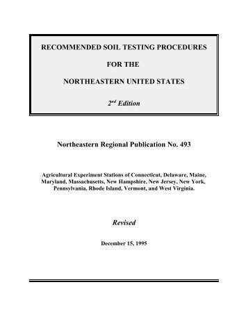 RECOMMENDED SOIL TESTING PROCEDURES FOR THE ...