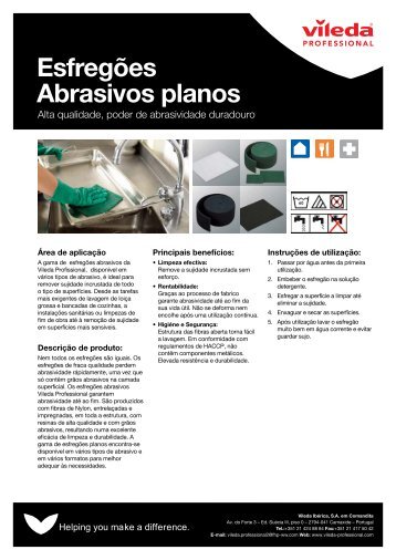 PDS esfregÃµes abrasivos planos - Vileda Professional