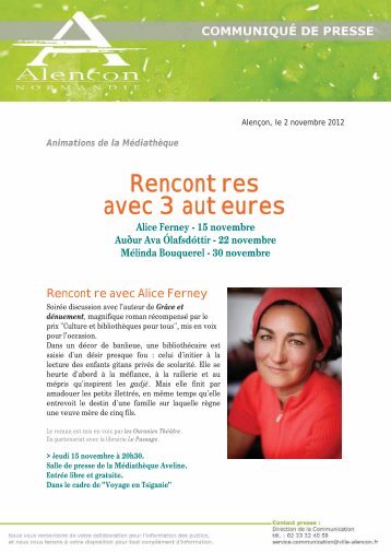 Rencontres avec 3 auteures - Alençon