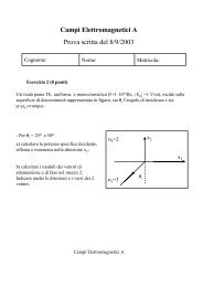 Campi Elettromagnetici A Prova scritta del 8/9/2003