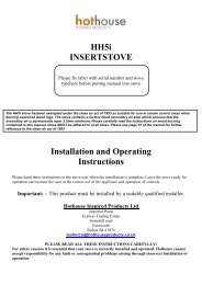 HH5i INSERTSTOVE Installation and Operating Instructions - Hetas