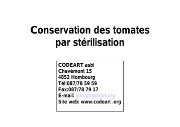 Conservation des tomates par stÃ©rilisation