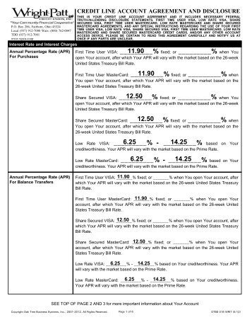 credit line account agreement and disclosure - Wright-Patt Credit ...