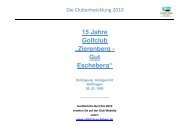 Die Clubentwicklung 2010 - Golfclub Escheberg