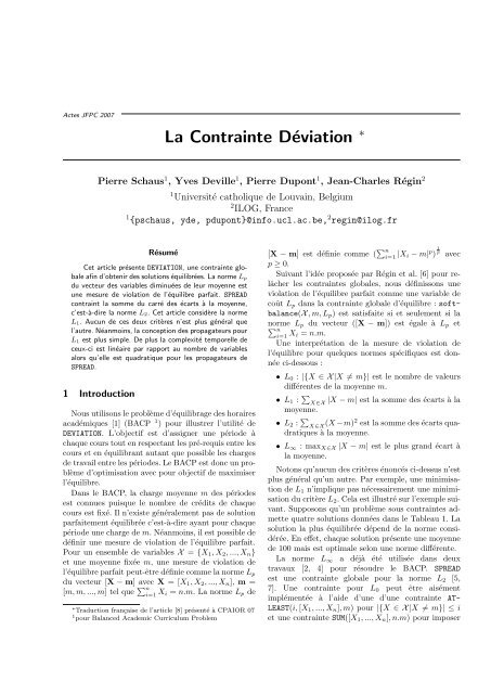 La Contrainte Deviation