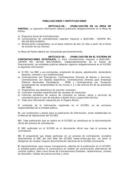 decreto supremo n° 0181 - Ministerio de Salud y Deportes