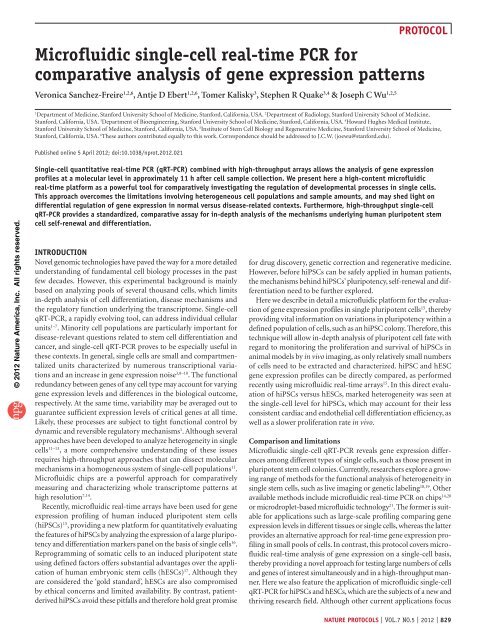 Microfluidic single-cell real-time PCR for comparative analysis of ...