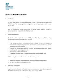 Invitation to Tender - The Hong Kong Institute of Chartered Secretaries
