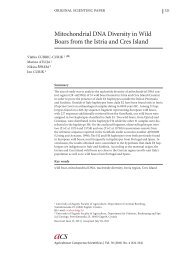 Mitochondrial DNA Diversity in Wild Boars from the Istria and Cres ...