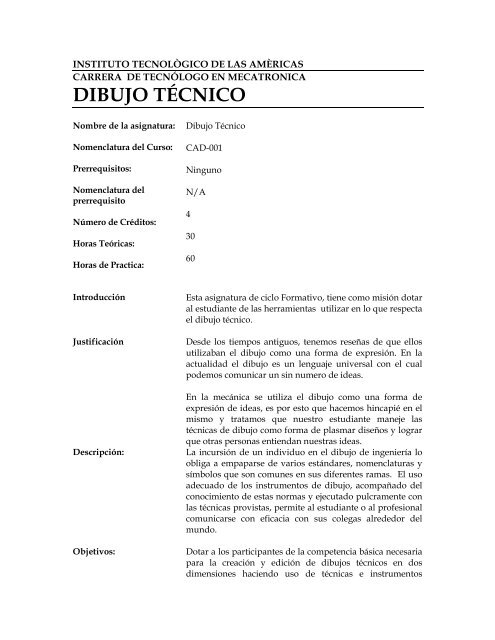 DIBUJO TÃCNICO - ITLA