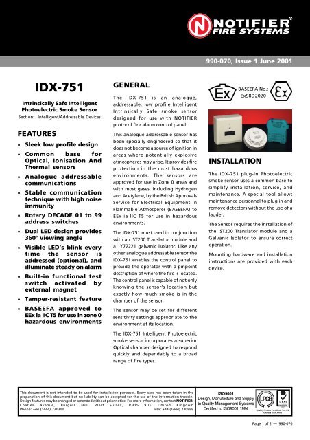 IDX-751 - Notifier