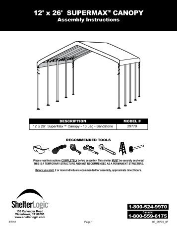 12' x 26' SUPERMAXâ¢ CANOPY