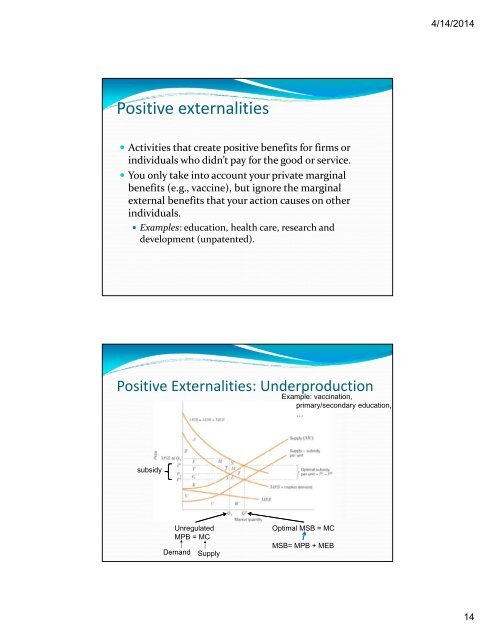 Chapter 17 Chapter 17 Externalities and Public Goods