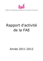 FAE Rapport d'activitÃ© 2011-2012 - UniversitÃ© de Lausanne