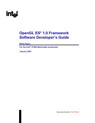 OpenGL ES* 1.0 Framework Software Developer's Guide