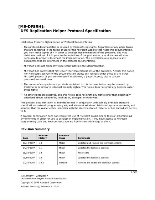 [MS-DFSRH]: DFS Replication Helper Protocol Specification