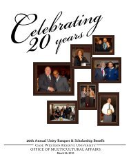 2010 Unity Banquet Program Back - Student Affairs - Case Western ...