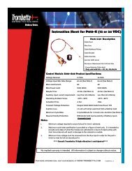 Instruction Sheet for P613-K (12 or 24 VDC) - Trombetta