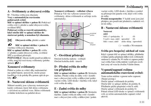 Kapitola PÅÃ­stroje a ovlÃ¡dacÃ­ prvky 1 VnitÅnÃ­ prostor a topenÃ­ 2 ... - Volvo