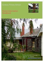 Sunbury Primary School Parent Information Handbook