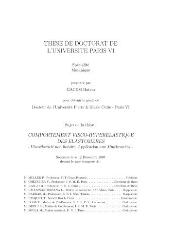 THESE DE DOCTORAT DE L'UNIVERSITE PARIS VI - LISMMA
