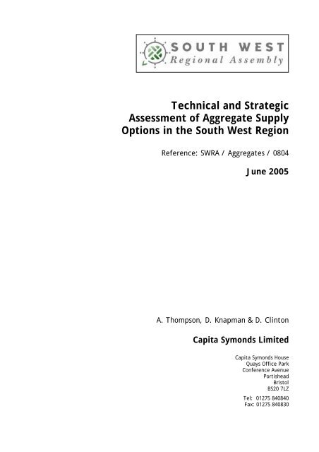 Technical and Strategic Assessment of Aggregate Supply Options in ...