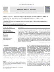 Optimal control in NMR spectroscopy: Numerical implementation in ...