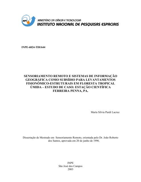 Documento completo - OBT - Inpe