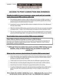 access to post-conviction dna evidence - The Innocence Project