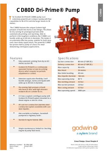 CD80D Dri-PrimeÃ‚Â® Pump T - Godwin Pumps