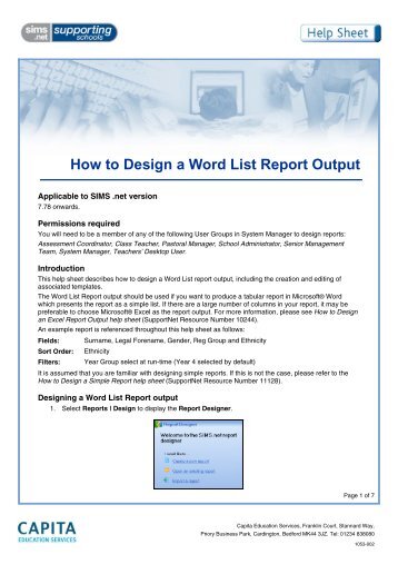 How to Design a Word List Report Output.pdf - EiS Kent