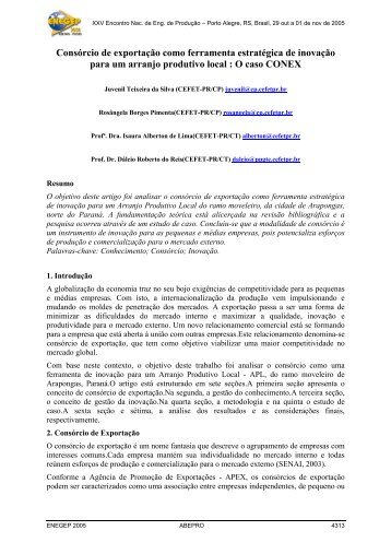 ConsÃ³rcio de exportaÃ§Ã£o como ferramenta estratÃ©gica de ... - UTFPR