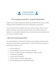Download FAQ's about Prior Learning Assessment