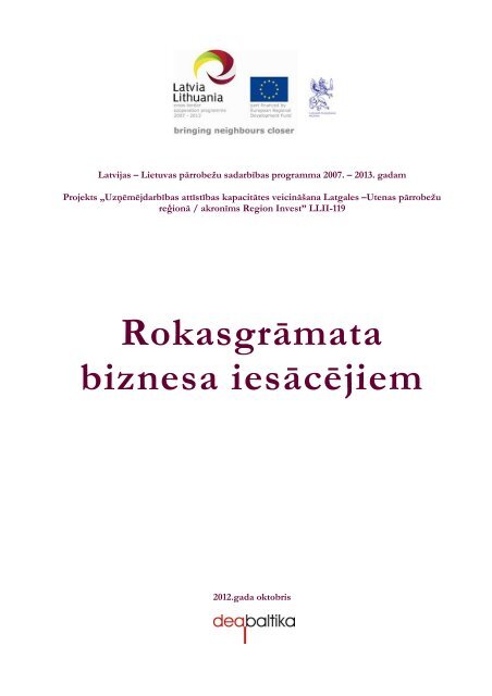 RokasgrÄmata biznesa iesÄcÄjiem - Latgale.LV