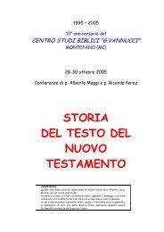 storia del testo del nuovo testamento - CENTRO STUDI BIBLICI 