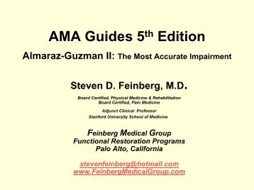 AMA Guides 5th Edition - California Orthopaedic Association