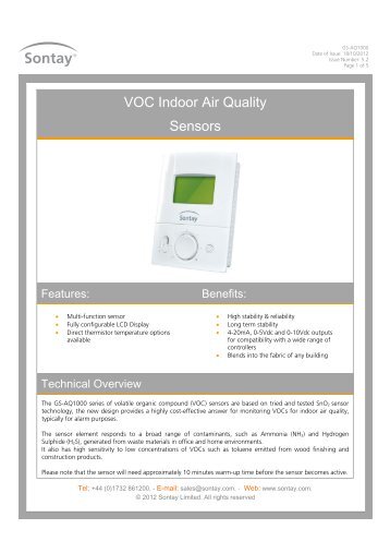 VOC Indoor Air Quality Sensors - Sontay