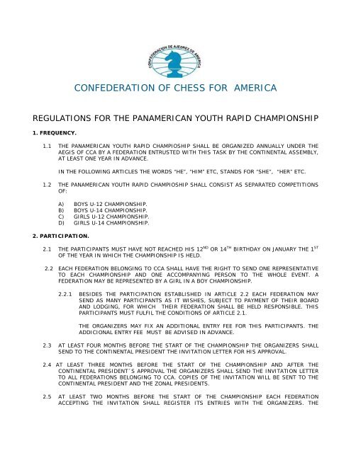 CONFEDERATION OF CHESS FOR AMERICA