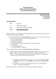 Memo Absence Reporting Procedure - Santa Ana College