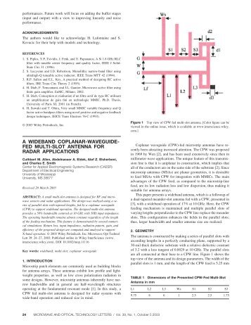 A wideband coplanar-waveguide-fed multi-slot antenna for radar ...